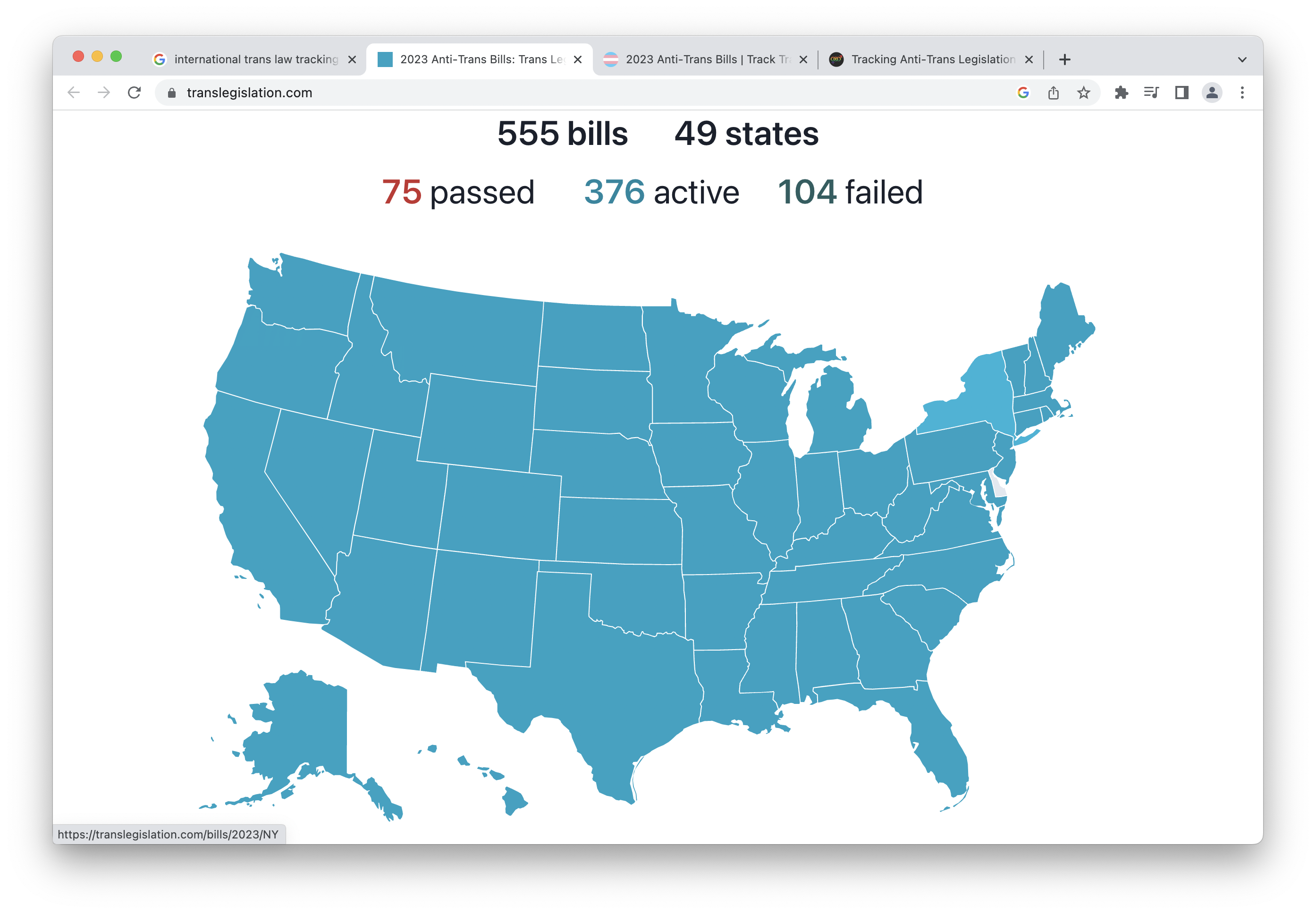 Trans Legislation Tracker