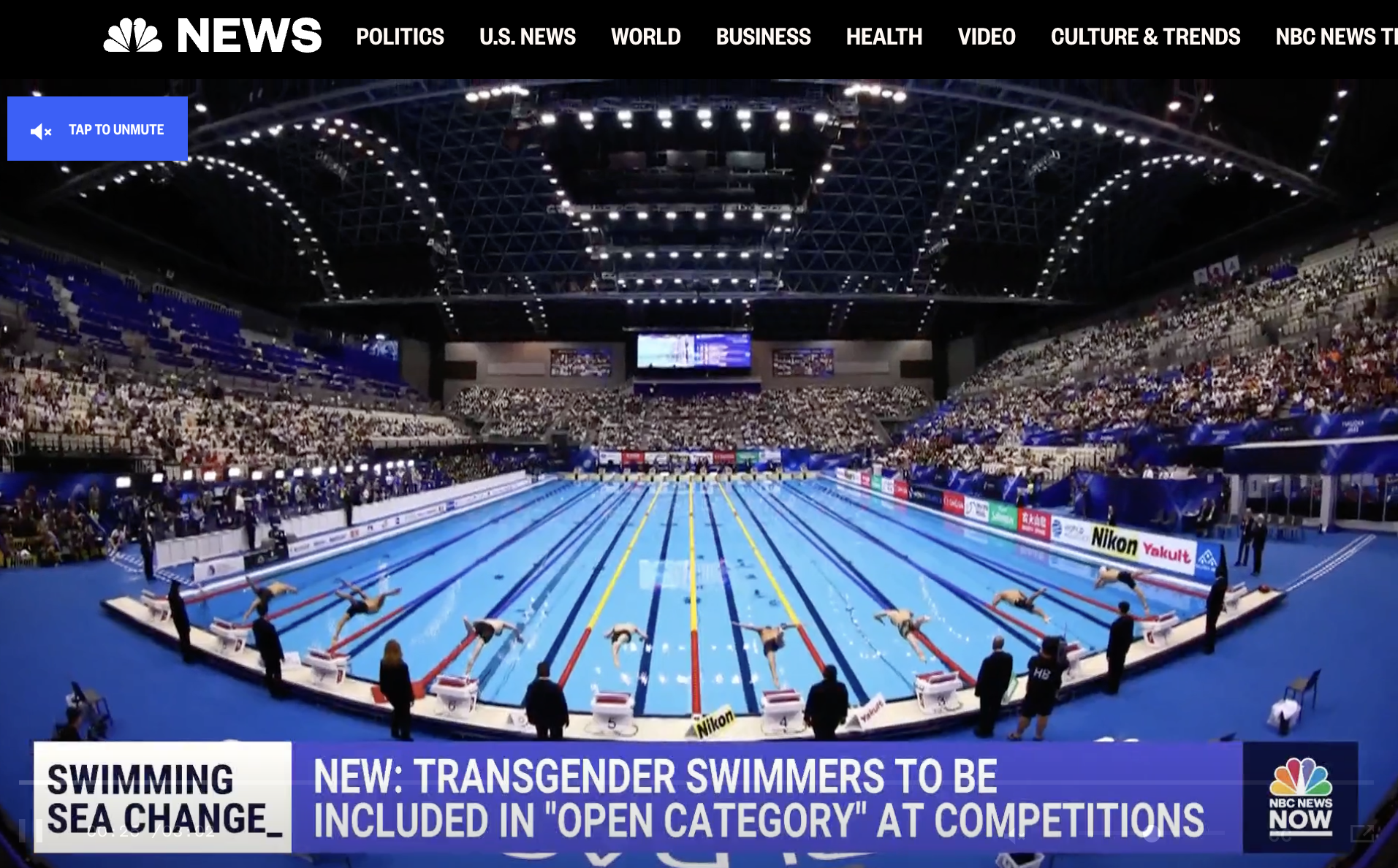 Transgender swimmers to be included in ‘open category’ at competitions