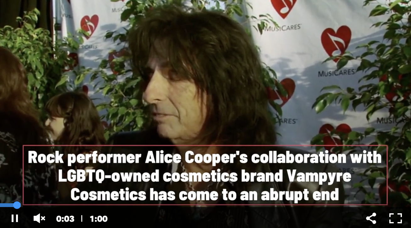 Alice Cooper loses cosmetics deal after transgender comments