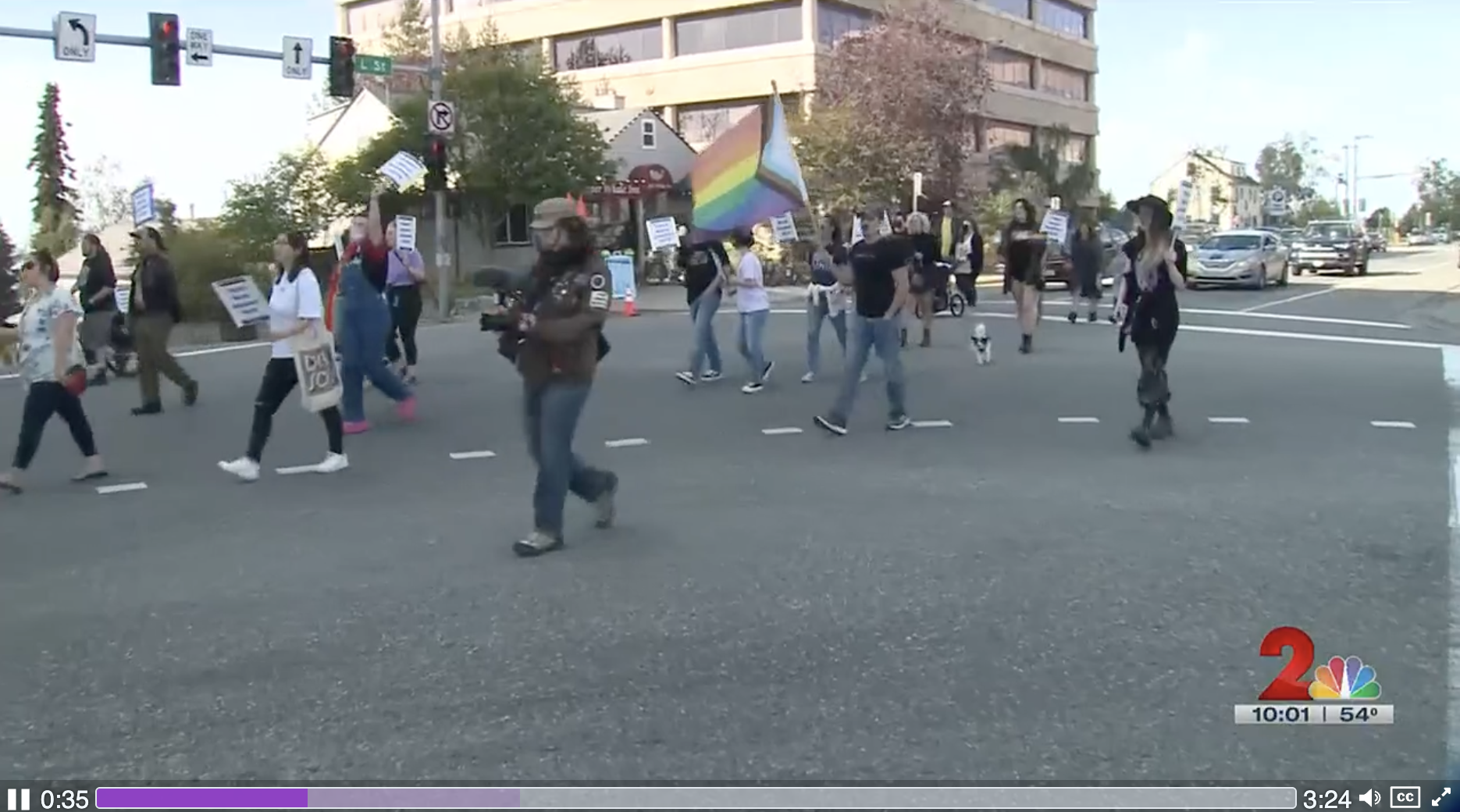 Protesters march against Board of Education’s decision to ban transgender athletes from girls’ sports