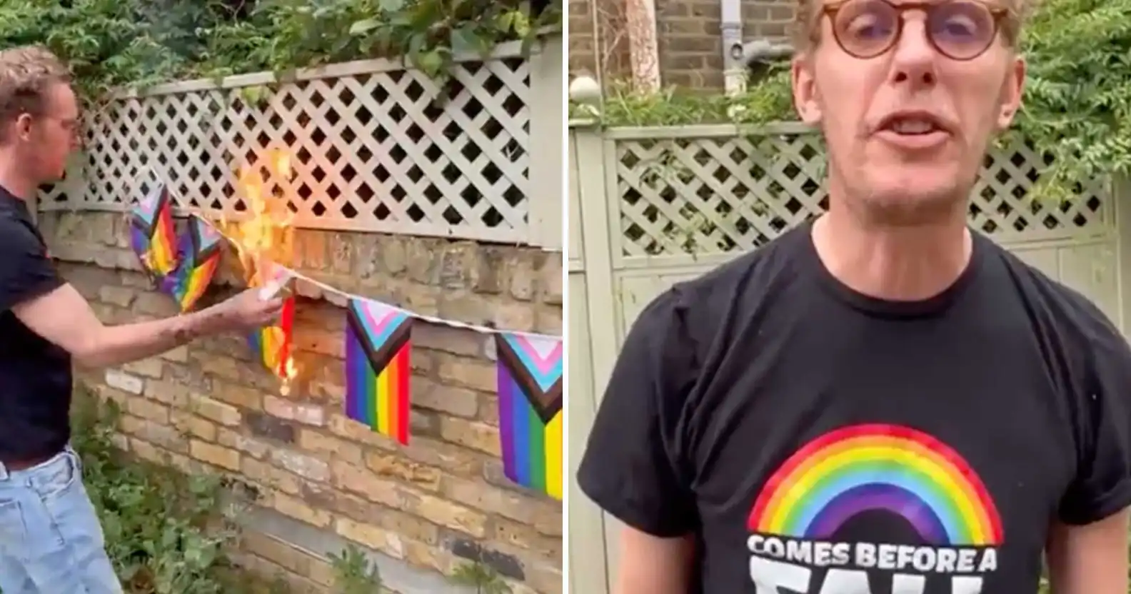 Police ‘assessing’ Laurence Fox Pride flag burning video