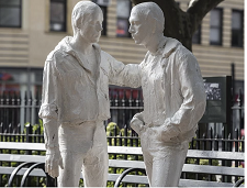 Stonewall Natl Monument Sculpture of Two Kinda Gay Guys